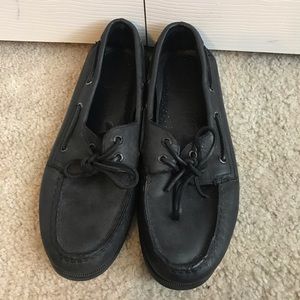 All Black Sperrys